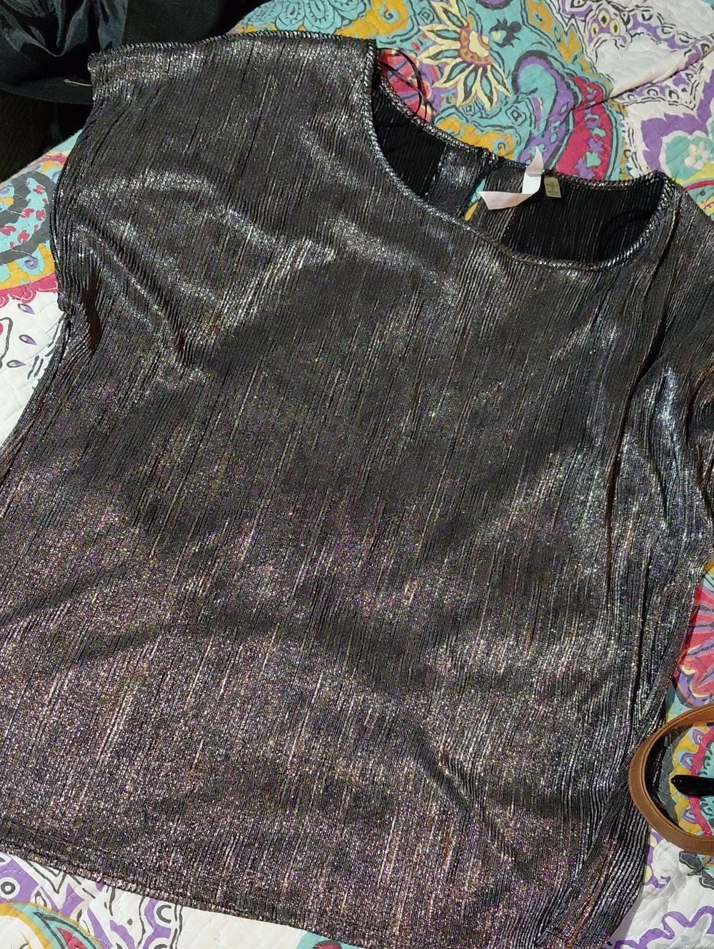 Metallic Black Shimmer Women's Top